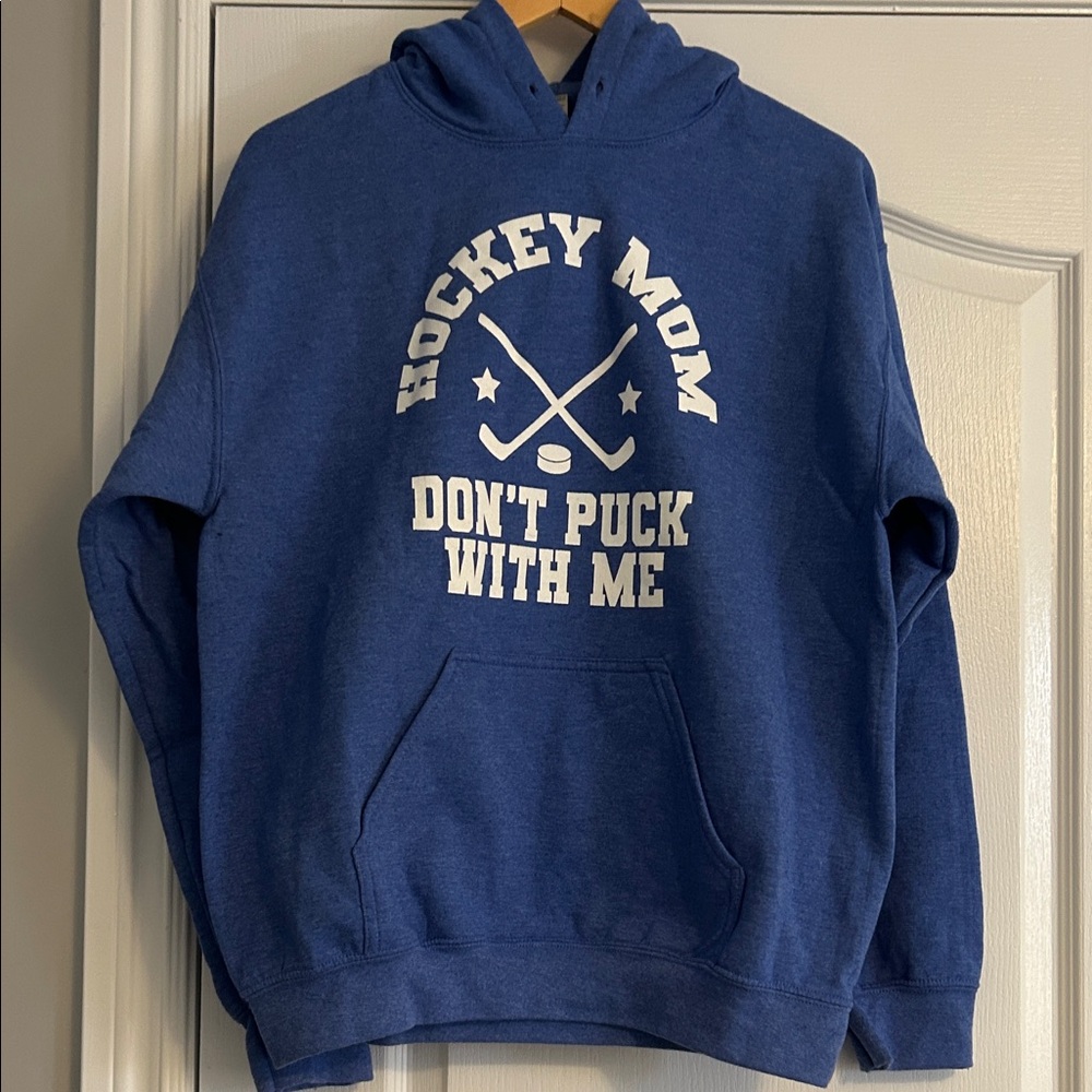 Blue Hockey Mom Hoodie